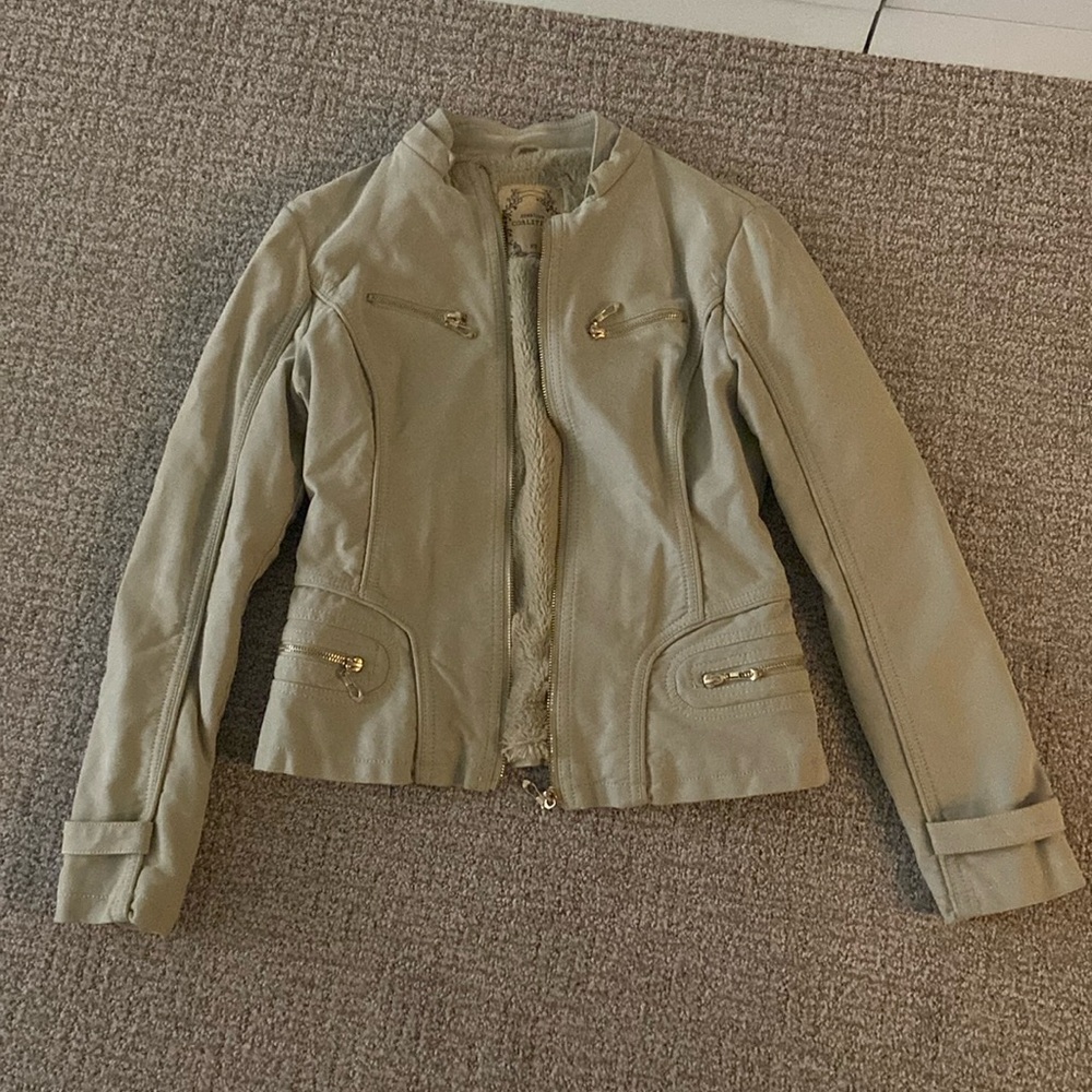 Gently worn tan jacket with gold details
